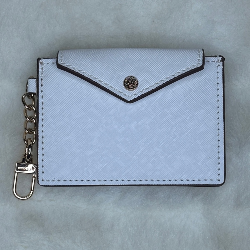 Anne Klein White Card Holder with Gold Accent